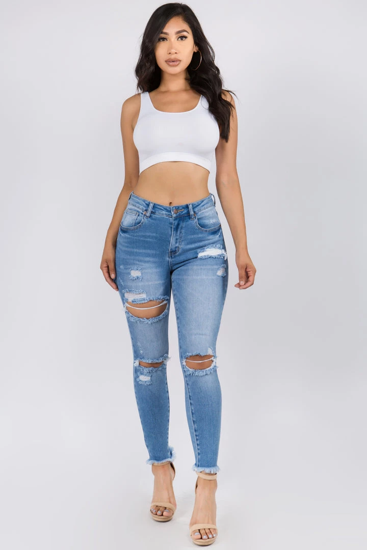 LOVE MODA NEW ARRIVALS High Rise Distressed Denim Skinny Jeans 8 LOVE MODA NEW ARRIVALS High Rise Distressed Denim Skinny Jeans