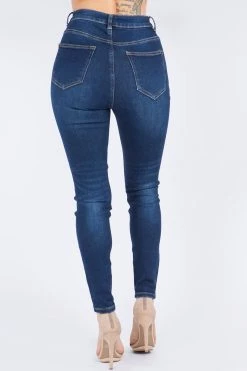LOVE MODA High Rise Distressed Denim Skinny Jeans