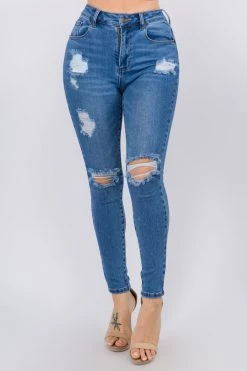 LOVE MODA High Rise Distressed Denim Skinny Jeans 9 LOVE MODA High Rise Distressed Denim Skinny Jeans
