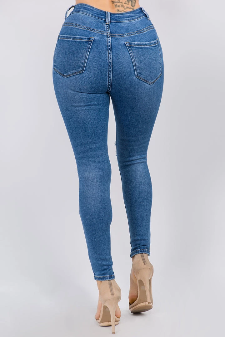 LOVE MODA High Rise Distressed Denim Skinny Jeans 7 LOVE MODA High Rise Distressed Denim Skinny Jeans