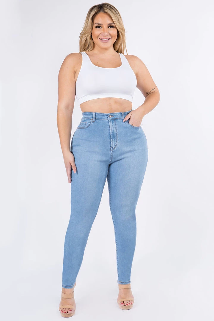 TwiinSisters Premium Modal Fabric High Rise Basic Denim Skinny Jeans - Plus Size 3 TwiinSisters Premium Modal Fabric High Rise Basic Denim Skinny Jeans - Plus Size