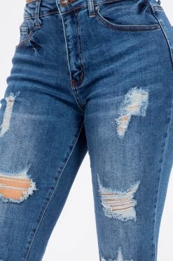 LOVE MODA NEW ARRIVALS High Rise Distressed Rolled Boyfriend Jeans