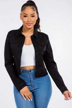 LOVE MODA Women's Classic Cropped Denim Jacket BEST SELLERS