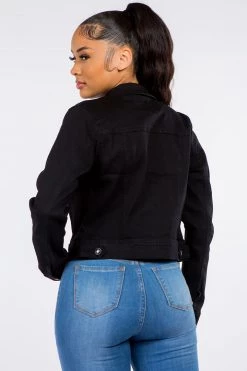 LOVE MODA Women's Classic Cropped Denim Jacket BEST SELLERS