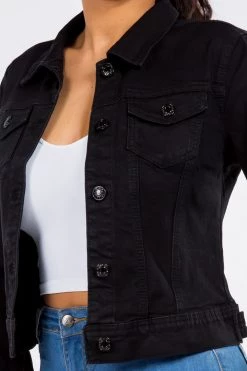 LOVE MODA Women's Classic Cropped Denim Jacket BEST SELLERS