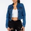 LOVE MODA BEST SELLERS Classic Slim Fit Knit Denim Jacket