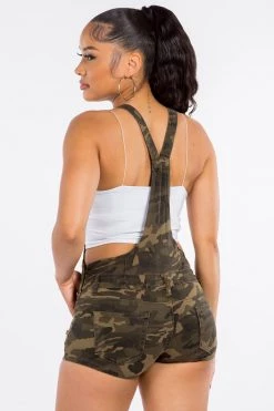 LOVE MODA OVERALLS Distressed Overall Shorts