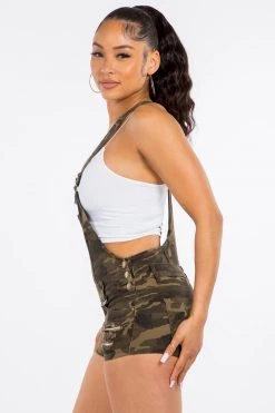 LOVE MODA OVERALLS Distressed Overall Shorts