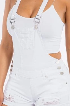 LOVE MODA OVERALLS Distressed Overall Shorts