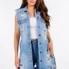 LOVE MODA JACKETS Distressed Denim Long Trucker Boyfriend Jacket 1 LOVE MODA JACKETS Distressed Denim Long Trucker Boyfriend Jacket