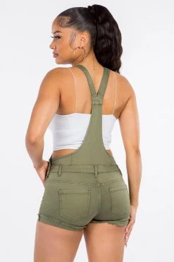 LOVE MODA OVERALLS Distressed Overall Shorts