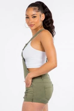 LOVE MODA OVERALLS Distressed Overall Shorts