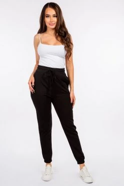 LOVE MODA NEW ARRIVALS Elastic Cuff Fleece High Waist Joggers