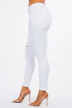 LOVE MODA Low Rise Distressed Skinny Jeans
