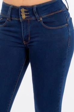 LOVE MODA Mid Rise Denim Stretch Skinny Jeans