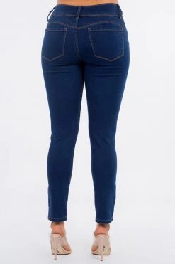 LOVE MODA Mid Rise Denim Stretch Skinny Jeans