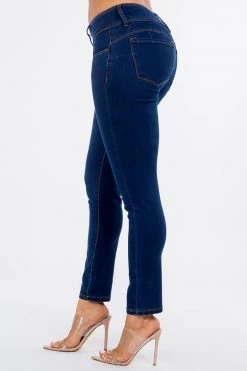 LOVE MODA Mid Rise Denim Stretch Skinny Jeans