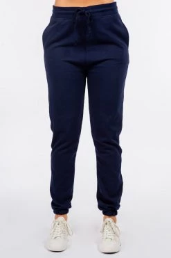 LOVE MODA NEW ARRIVALS Elastic Cuff Fleece High Waist Joggers