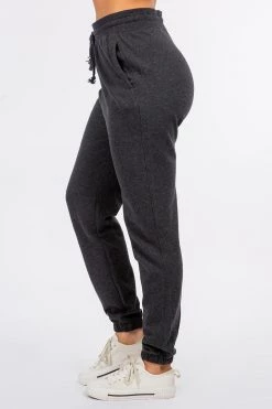 LOVE MODA NEW ARRIVALS Elastic Cuff Fleece High Waist Joggers