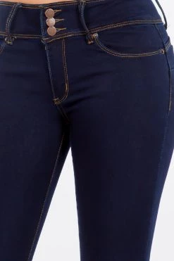 LOVE MODA Mid Rise Denim Stretch Skinny Jeans