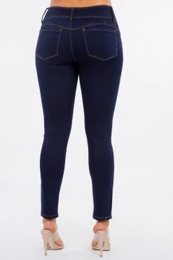 LOVE MODA Mid Rise Denim Stretch Skinny Jeans