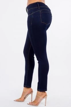 LOVE MODA Mid Rise Denim Stretch Skinny Jeans