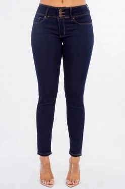 LOVE MODA Mid Rise Denim Stretch Skinny Jeans