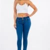 LOVE MODA Mid Rise Denim Stretch Skinny Jeans