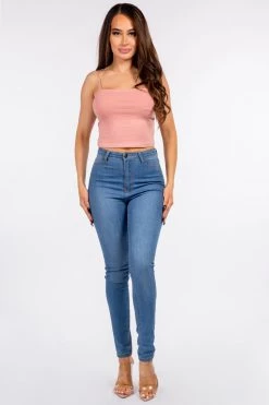 LOVE MODA NEW ARRIVALS Skinny Cami Seamless Strap Brami Crop Top