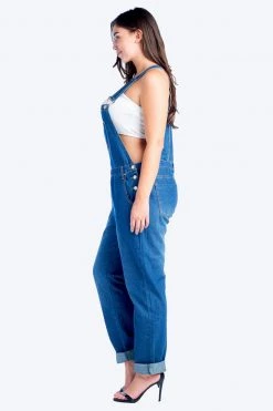 LOVE MODA Basic Denim Overalls - Plus Size