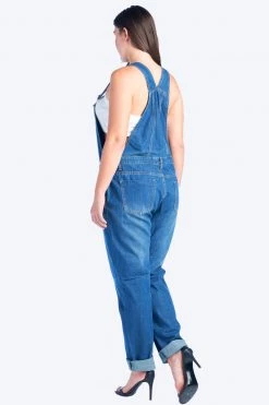 LOVE MODA Basic Denim Overalls - Plus Size