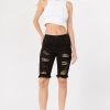 LOVE MODA Destroyed Bermuda Shorts